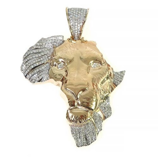 African Lion 3.1ct Diamond Pendant