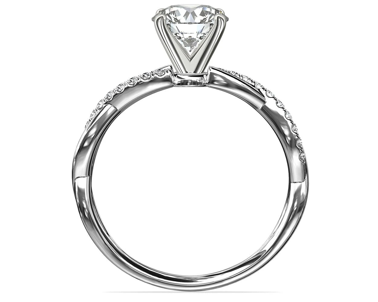 Petite Twist Round Diamond Engagement Ring