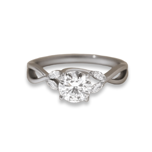 1.30ct Round Diamond Twisted Band Ring