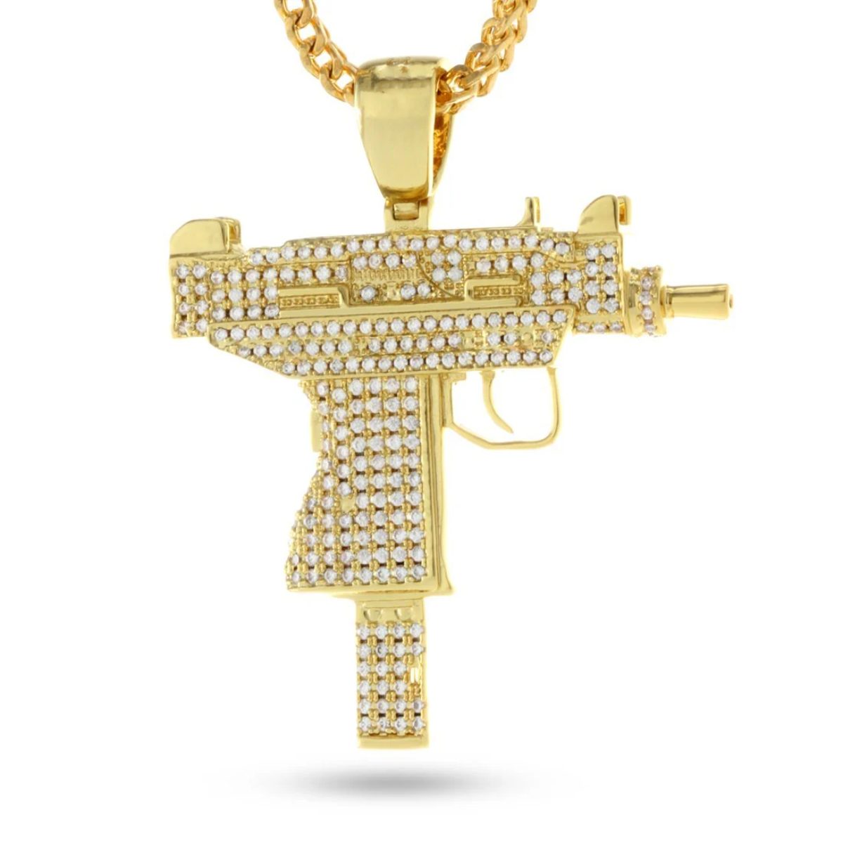 Uzi Gun Diamond Pendant