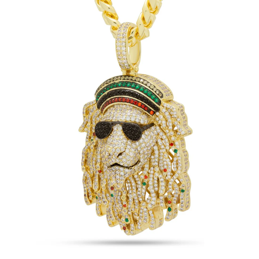 Jamaican Lion Diamond Pendant