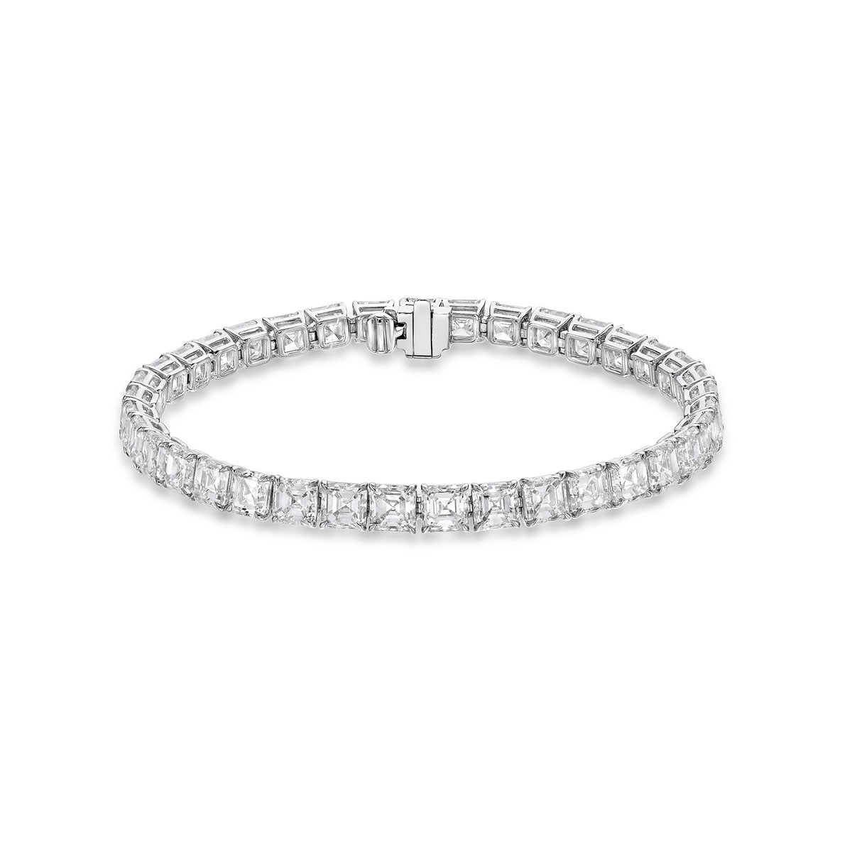 28ct Asscher Cut Diamond Tennis Bracelet