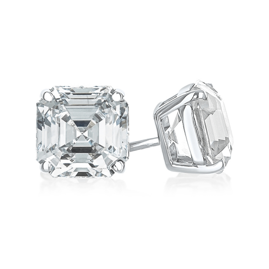 5ct Asscher Cut Diamond Stud Earrings