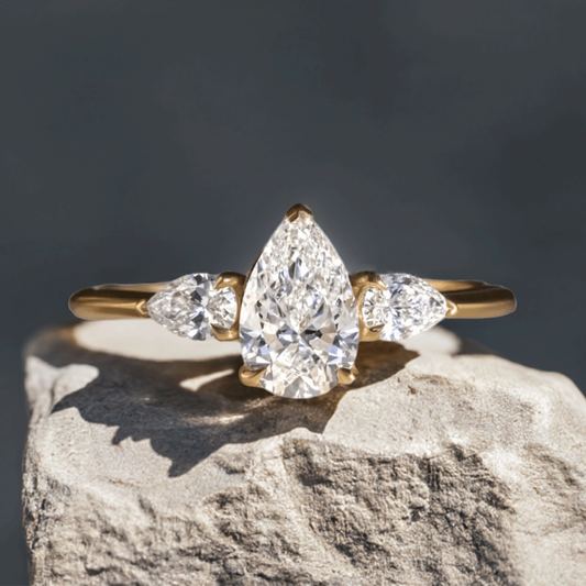 Pear Trio Diamond Engagement Ring