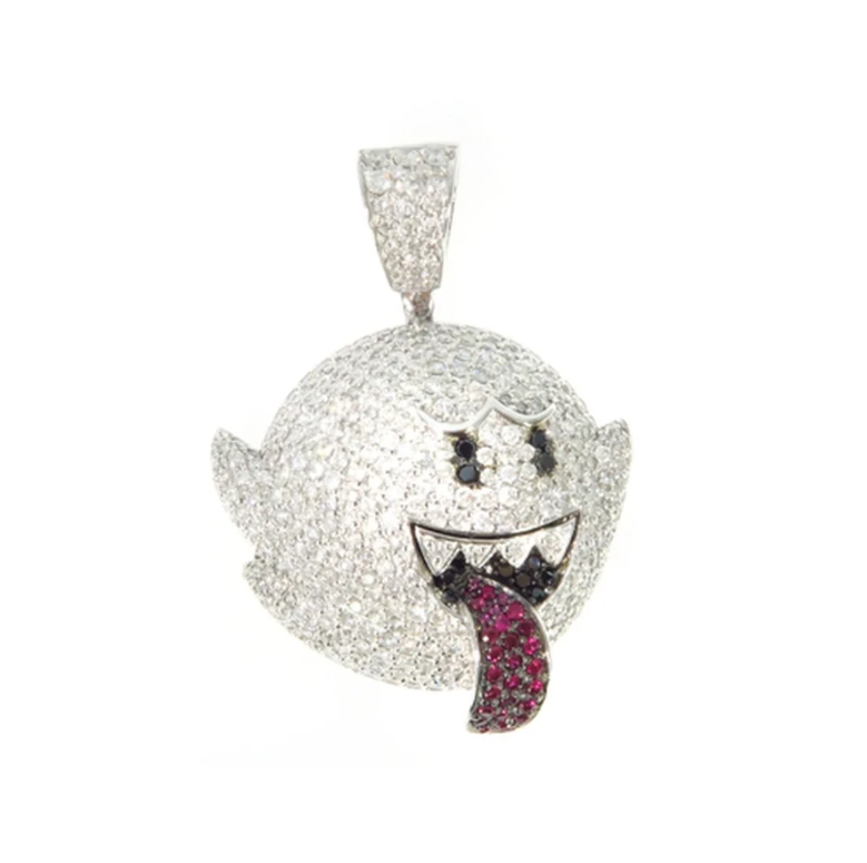 Mario Boo Ghost Diamond Pendant