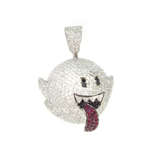 Mario Boo Ghost Diamond Pendant